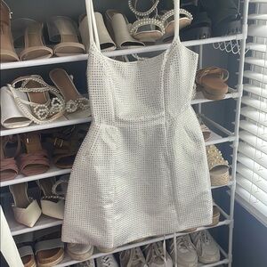 White Studded Mini Dress Babyboo